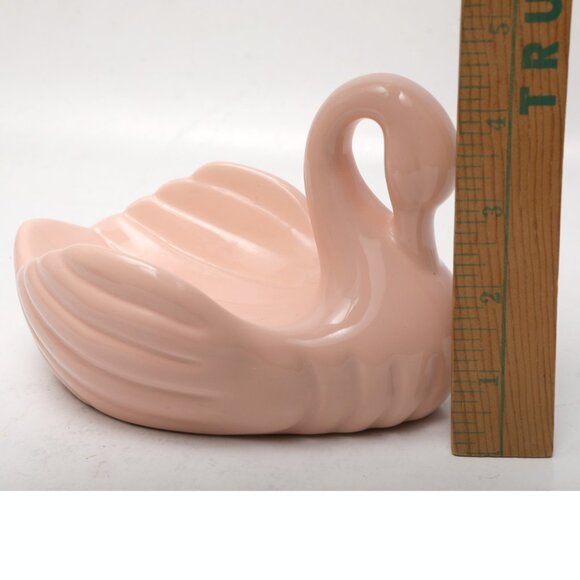 Vintage Ceramic Swan Soap Dish Soap Bar Holder Peach Pink Retro 90s Bathroom - Picture 5 of 7